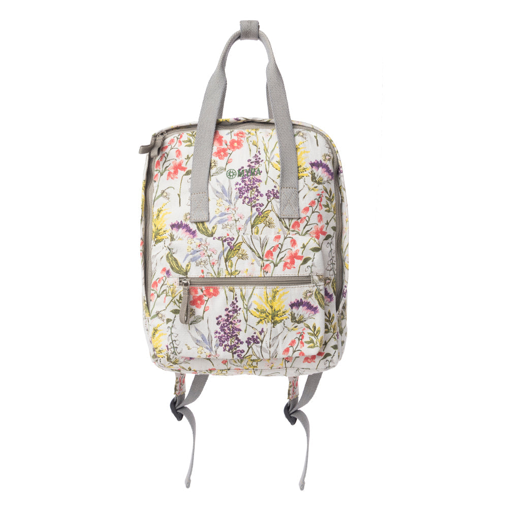 Myra Pine Meadow Cotton & Leather Crossbody Bag in Garden White