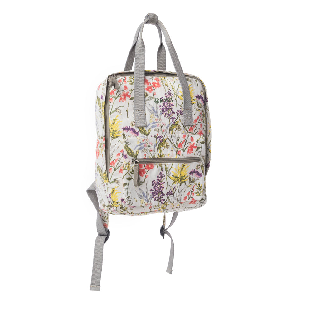 Myra Pine Meadow Cotton & Leather Crossbody Bag in Garden White
