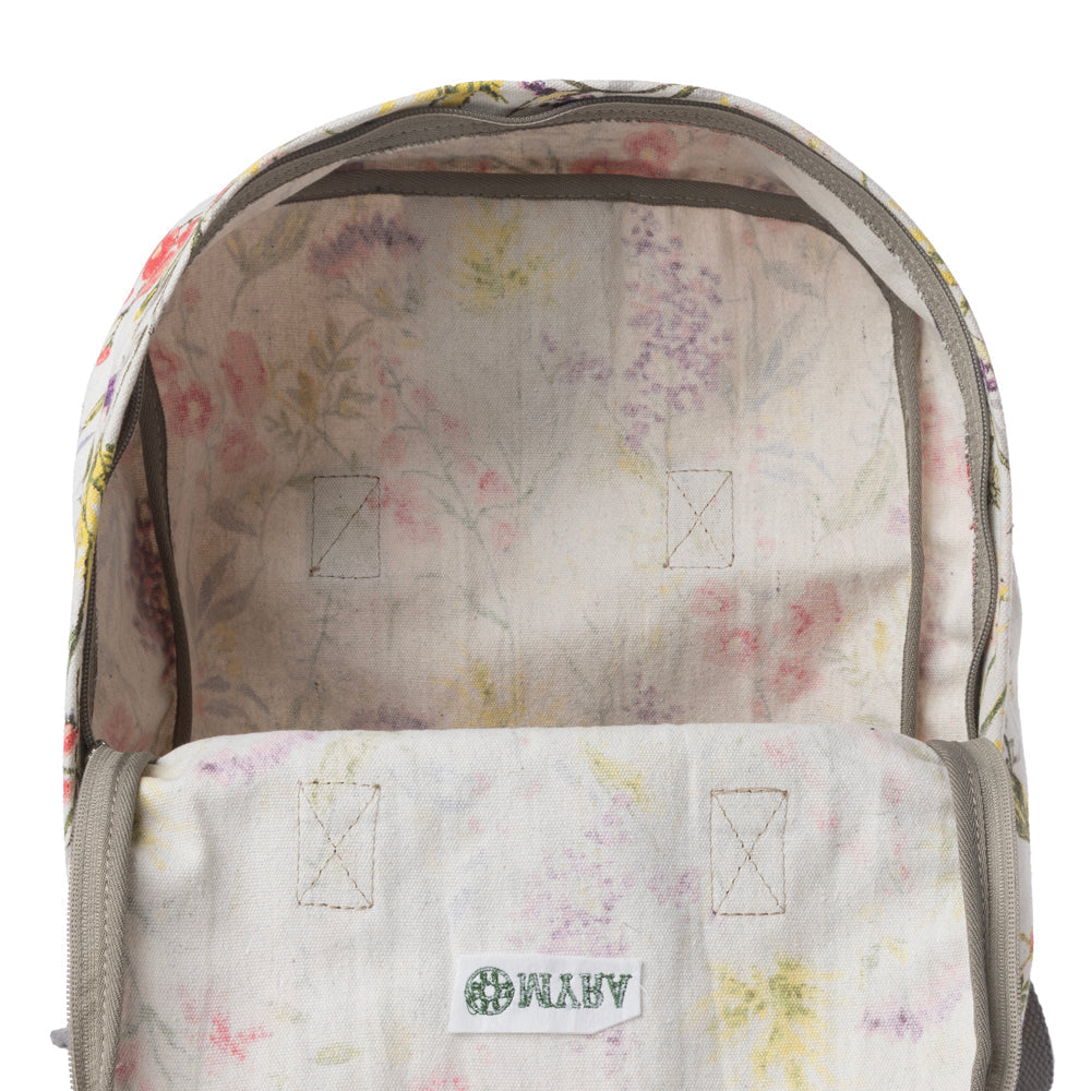 Myra Pine Meadow Cotton & Leather Crossbody Bag in Garden White