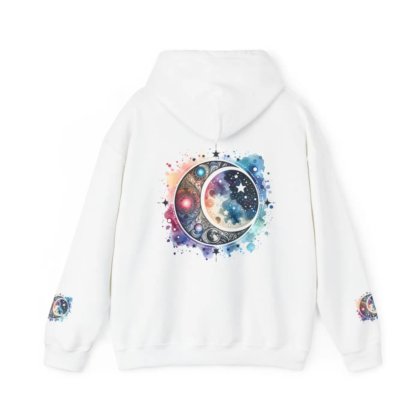 Celestial Moon Phases Hooded Sweatshirt - Stars Design - Dipaliz