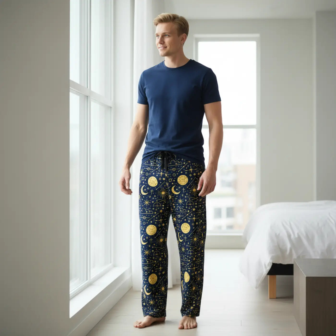 Sun, moon, stars, Men's Pajama Pants (AOP)